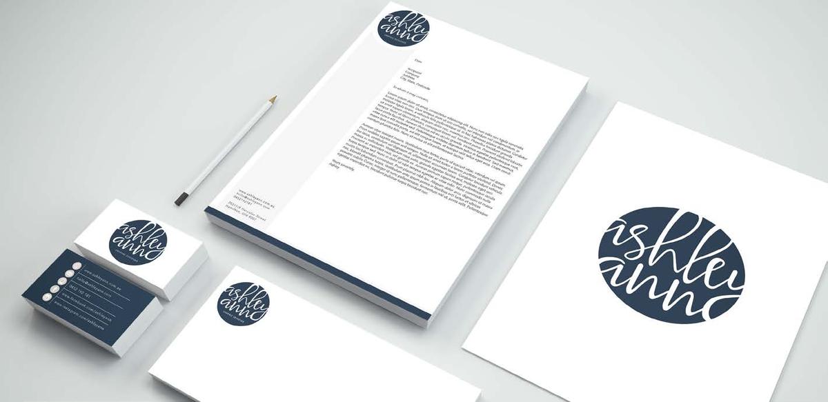 Letters, envelopes and business cards for Ashley Van Den Heuvel's branding