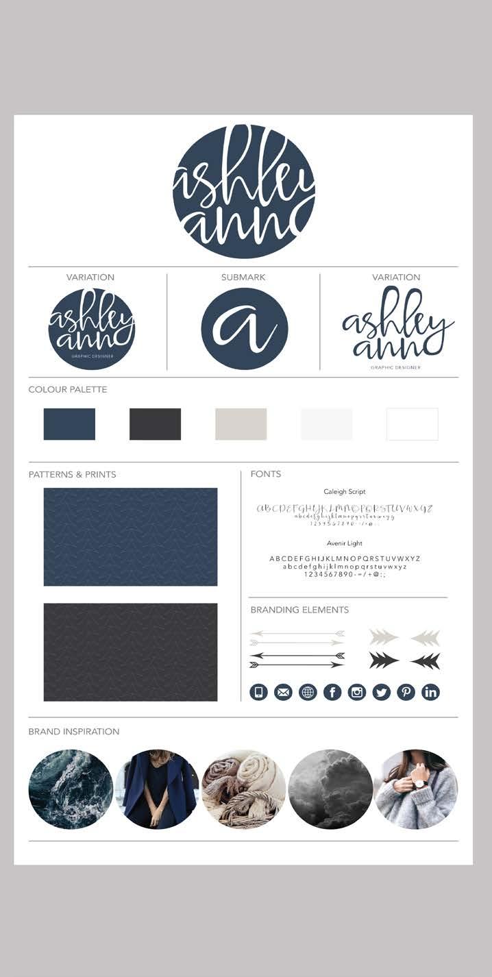 Style Palette for Ashley Van Den Heuvel's website