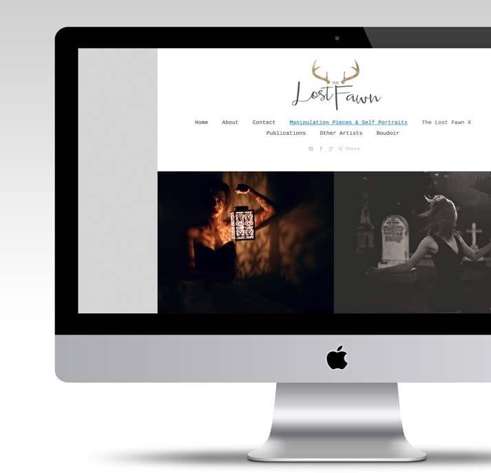 Lost Fawn website is open to the gallery page of a photographer